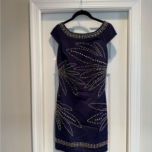 Lily Pulitzer Navy Gold Beaded Dress